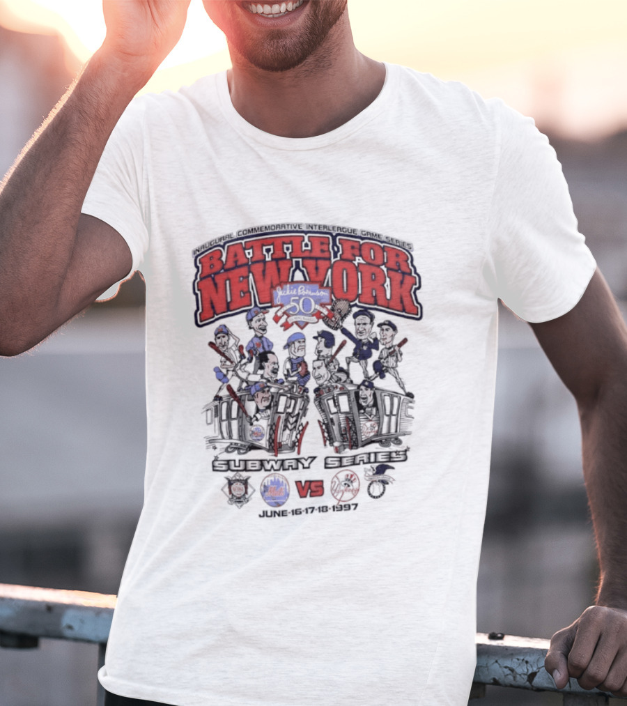 Battle For New York Yankees Mets Inaugural Commemorative Interleague Game Series T-Shirt