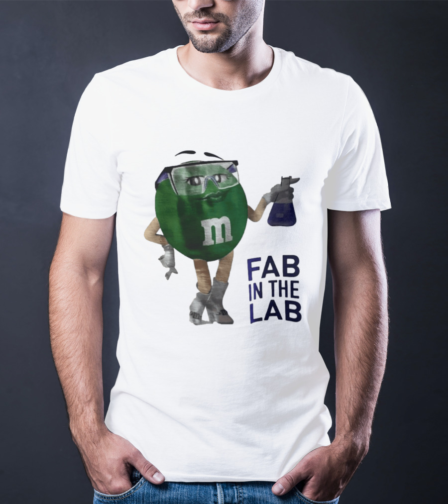 Green M&M Fab In The Lab Safety Goggles Flask T-Shirt