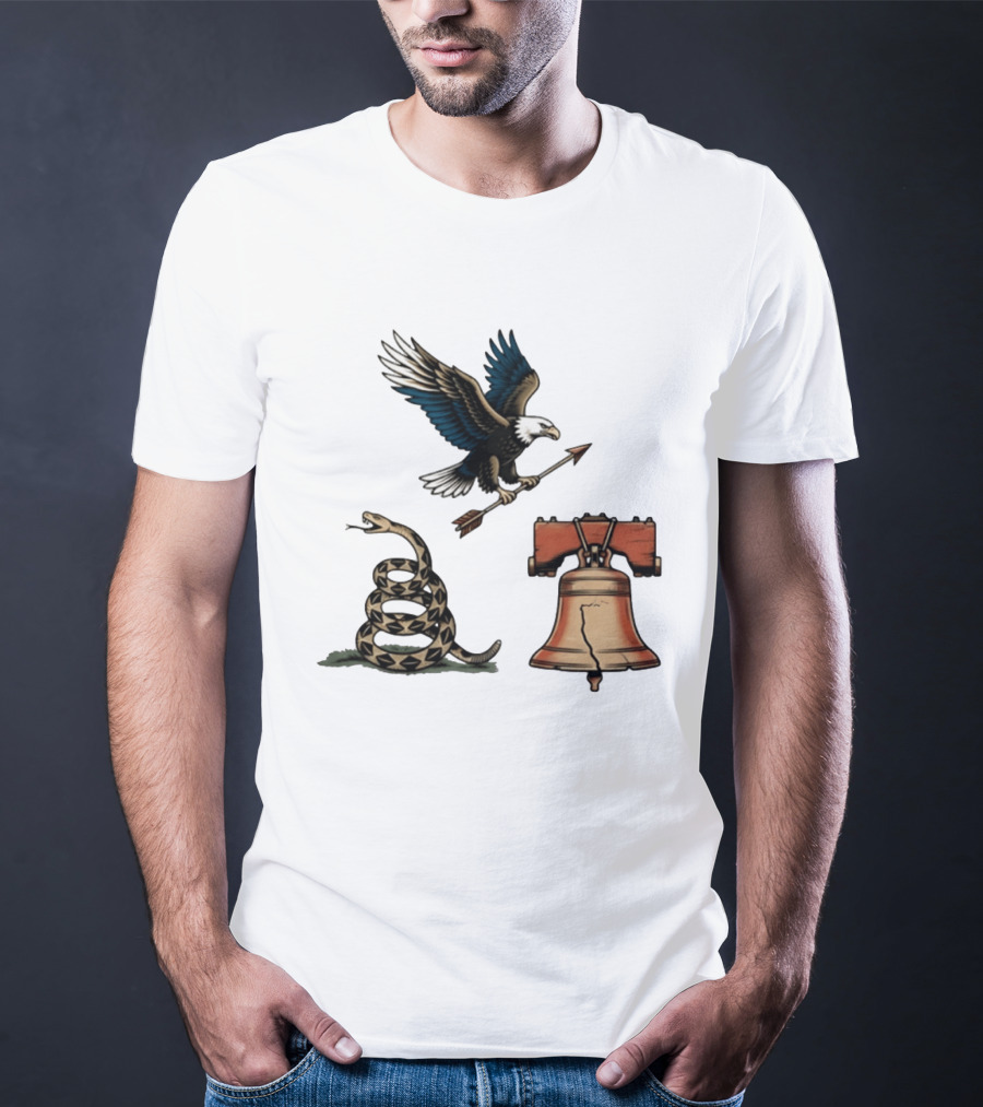 Guardians Of Freedom Eagle Snake Liberty Bell Arrow T-Shirt