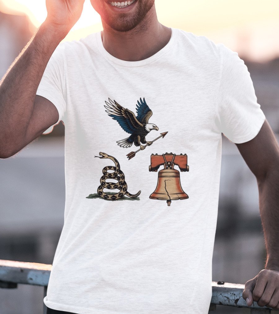 Guardians Of Freedom Eagle Snake Liberty Bell Arrow T-Shirt