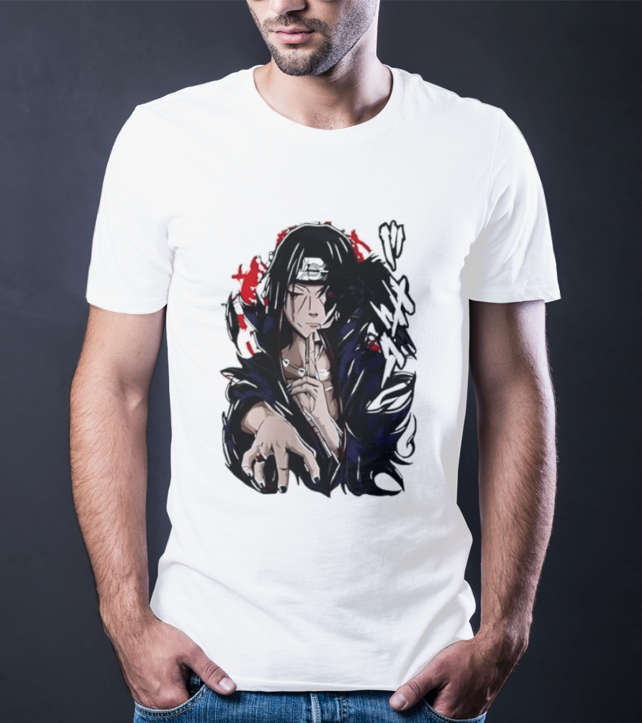 Itachi Uchiha Akatsuki Mangekyo Sharingan Raven Naruto Shippuden Anime T-Shirt
