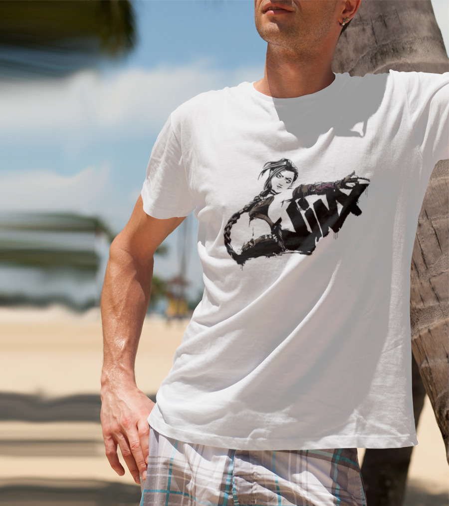 Arcane Jinx League Of Legends Season 2 Graffiti Spray Paint T-Shirt