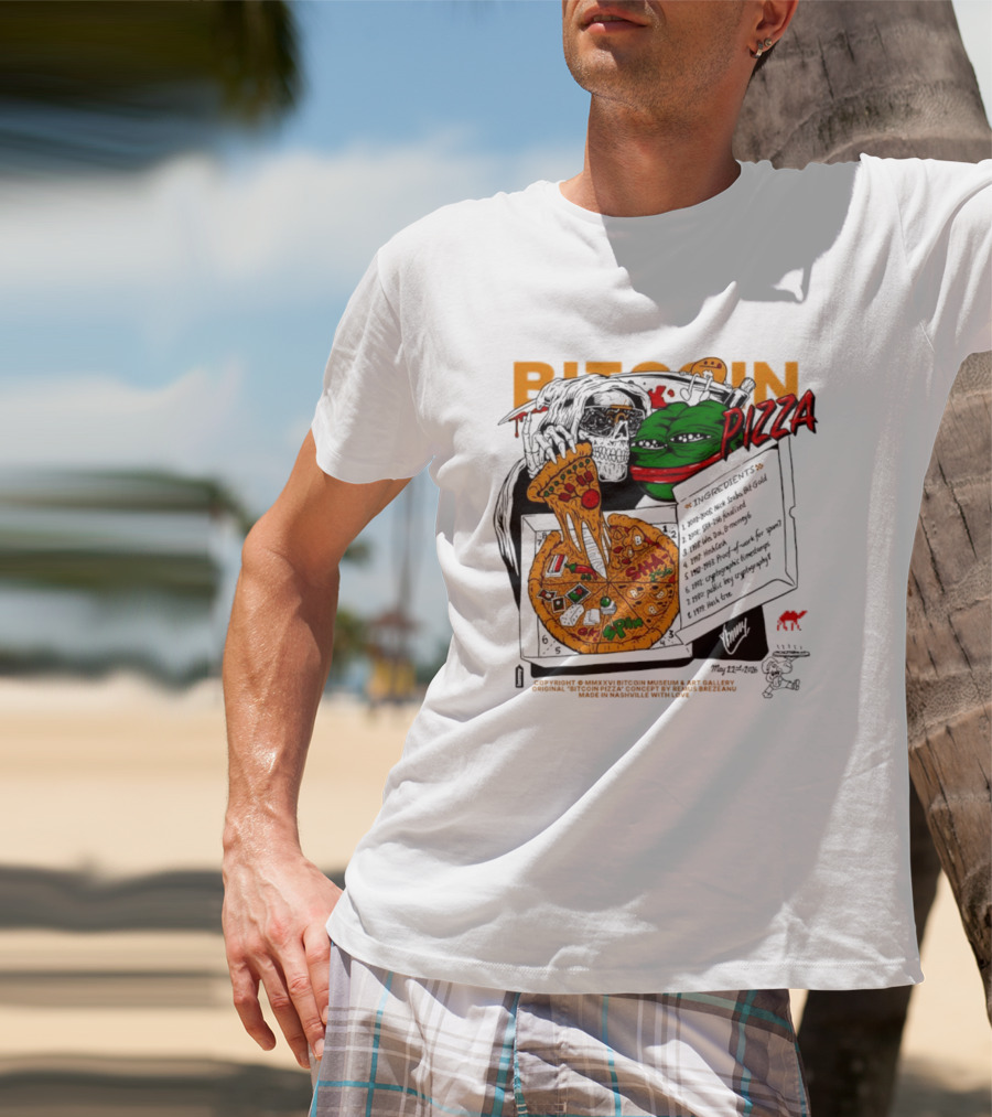Kermit The Frog Pepe Pizza Ingredients Bitcoin Meme T-Shirt
