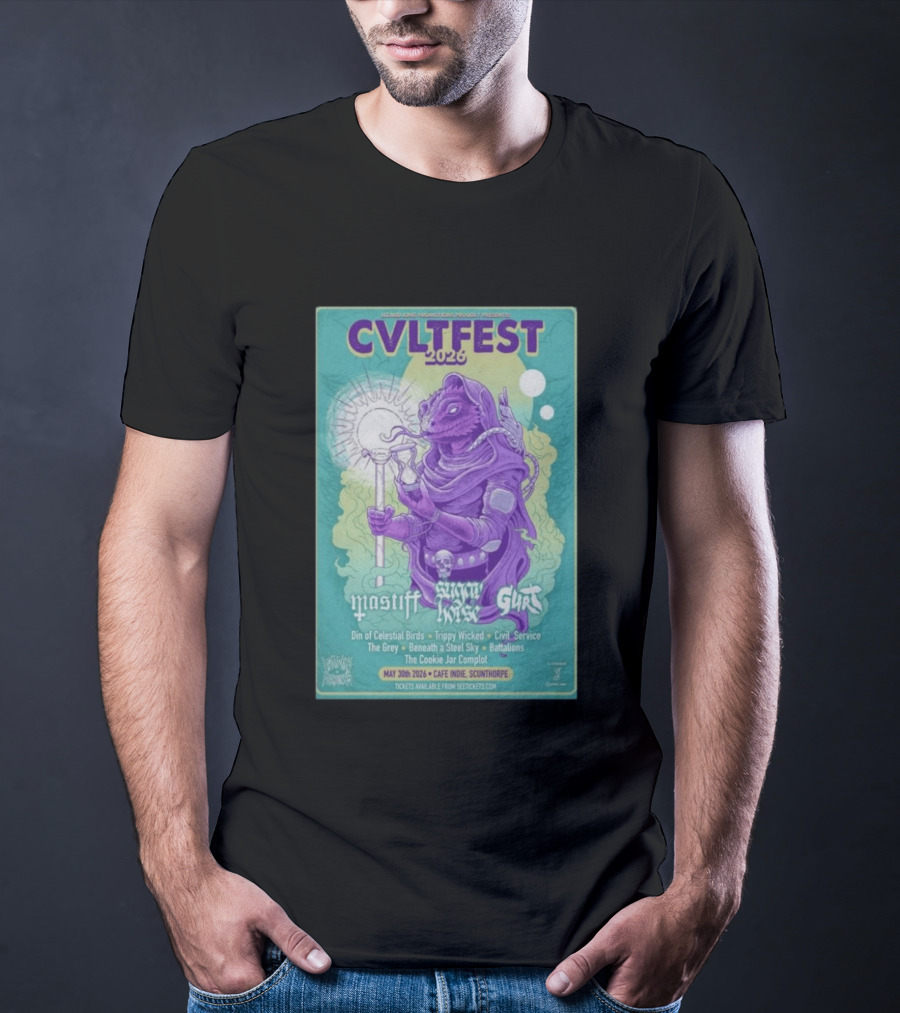 CVLTFEST 2026 Café INDIEpendent Scunthorpe May 30 Tour Featuring Mastiff Snow Gurt T-Shirt