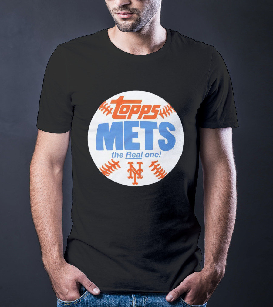 New York Mets Topps The Real One Baseball Shape T-Shirt