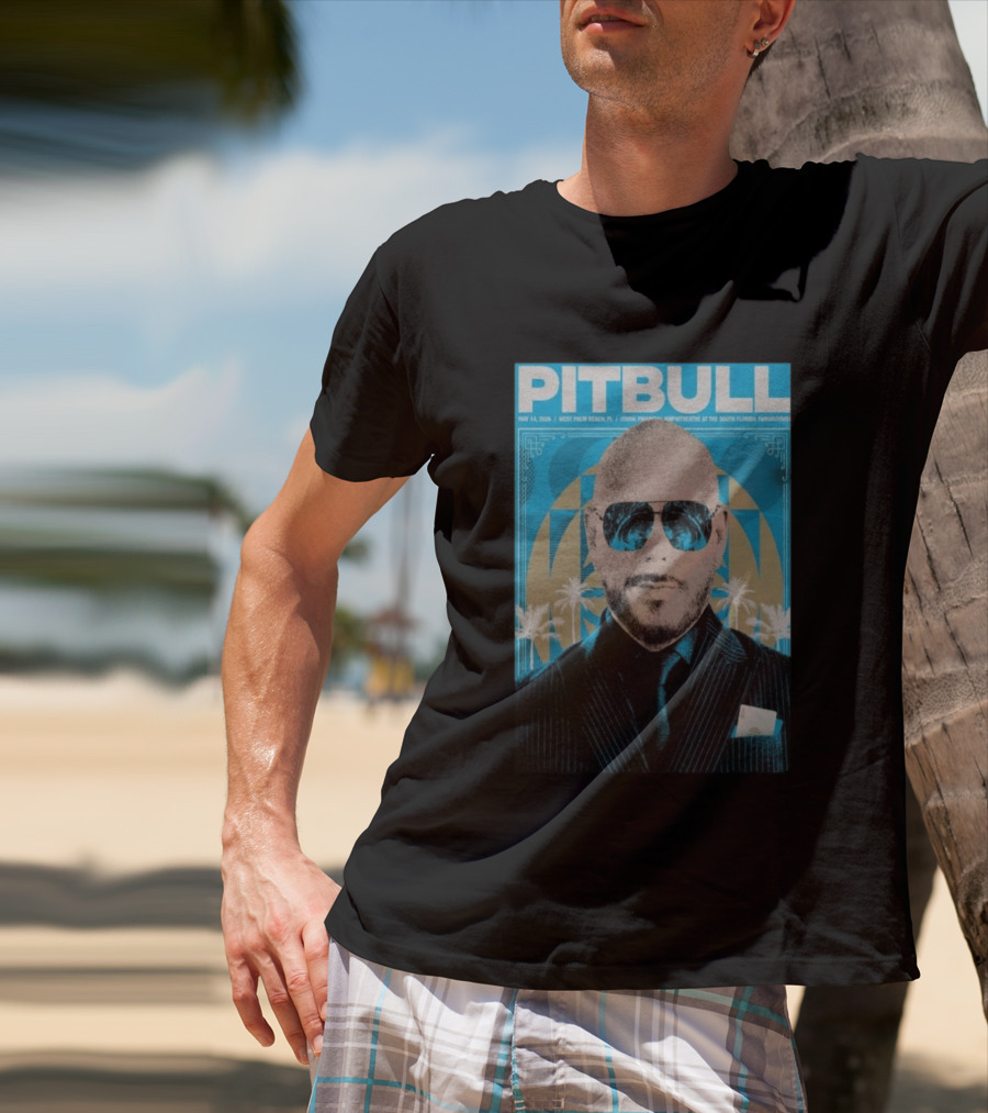 Pitbull West Palm Beach FL May 14 2026 ITHINK Financial Amphitheatre Tour South Florida Fairgrounds T-Shirt