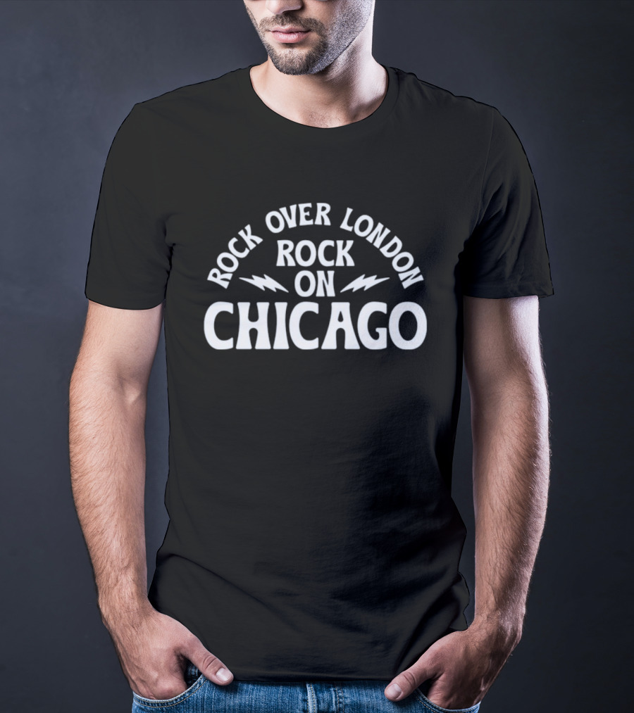 Rock Over London Rock On Chicago Lightning Bolt T-Shirt