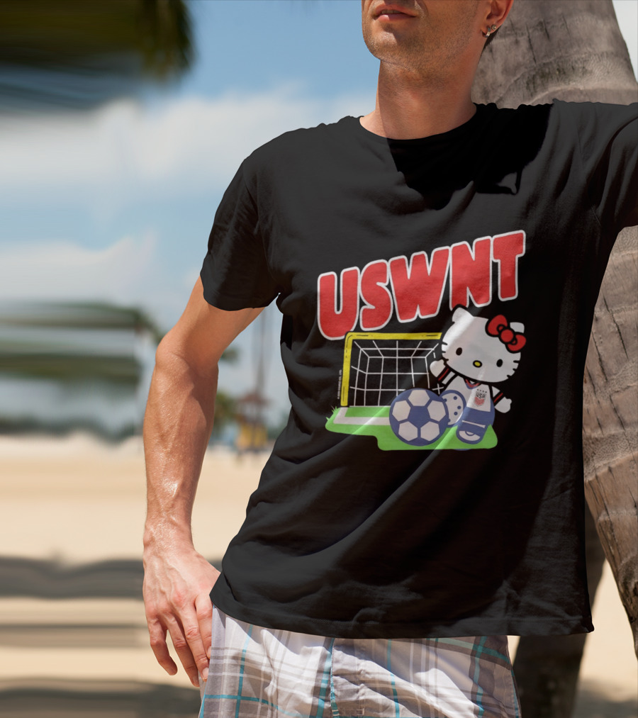 USWNT Hello Kitty Soccer Goal Collaboration USA Soccer Team T-Shirt