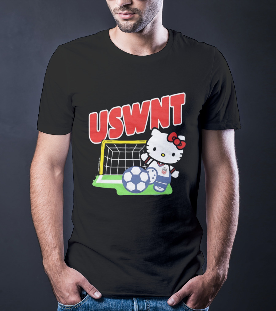 USWNT Hello Kitty Soccer Goal Collaboration USA Soccer Team T-Shirt