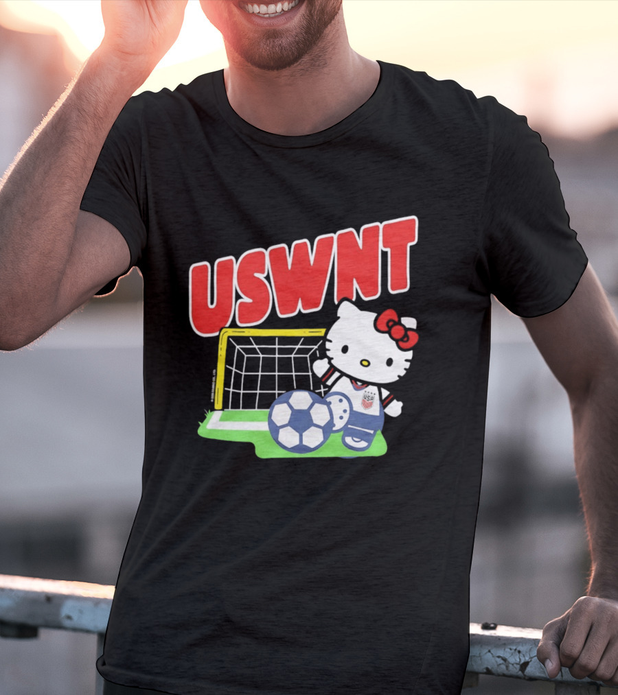 USWNT Hello Kitty Soccer Goal Collaboration USA Soccer Team T-Shirt