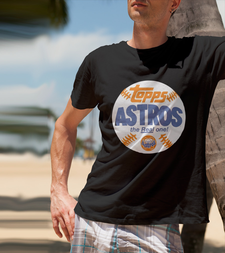 Topps Astros The Real One Baseball Shape T-Shirt