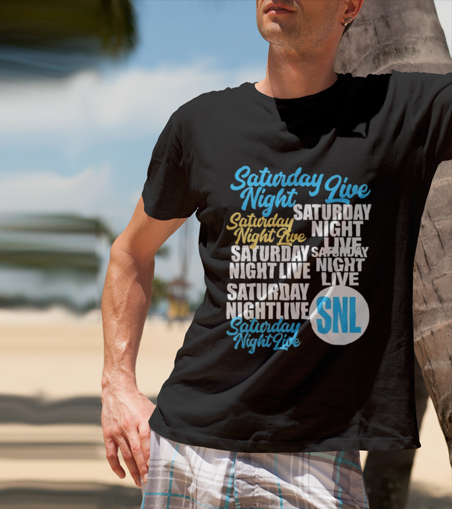 Saturday Night Live SNL Repeat Text Collage T-Shirt