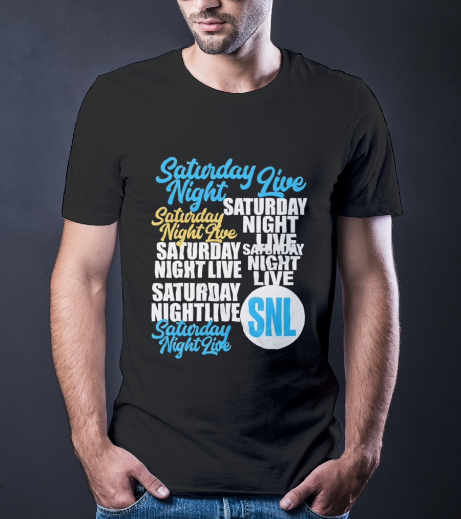 Saturday Night Live SNL Repeat Text Collage T-Shirt
