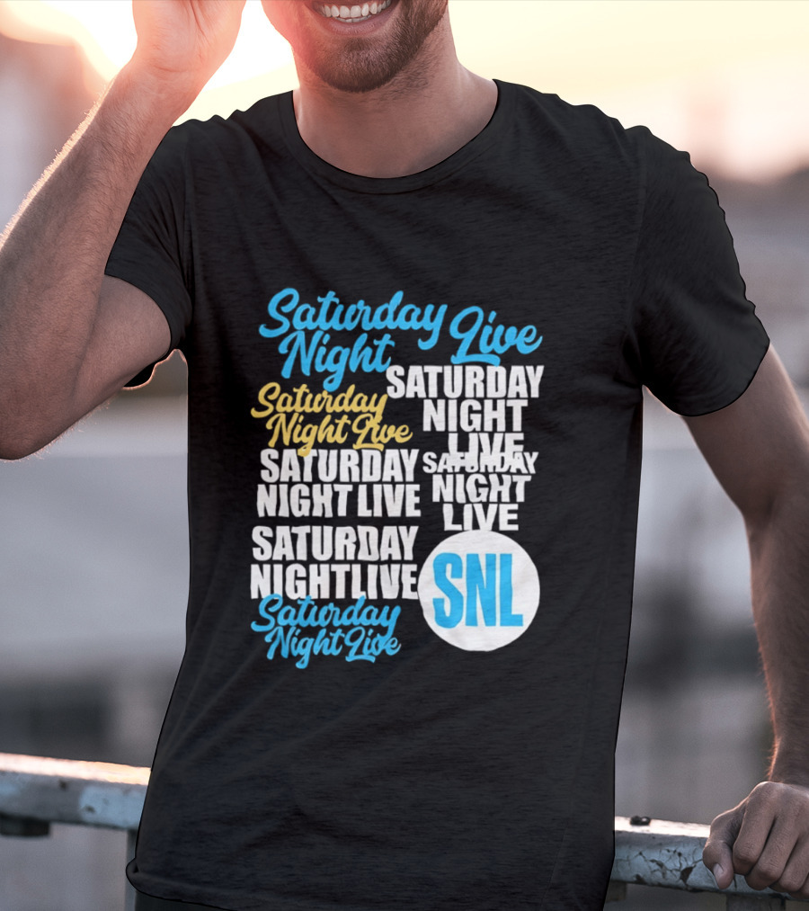 Saturday Night Live SNL Repeat Text Collage T-Shirt