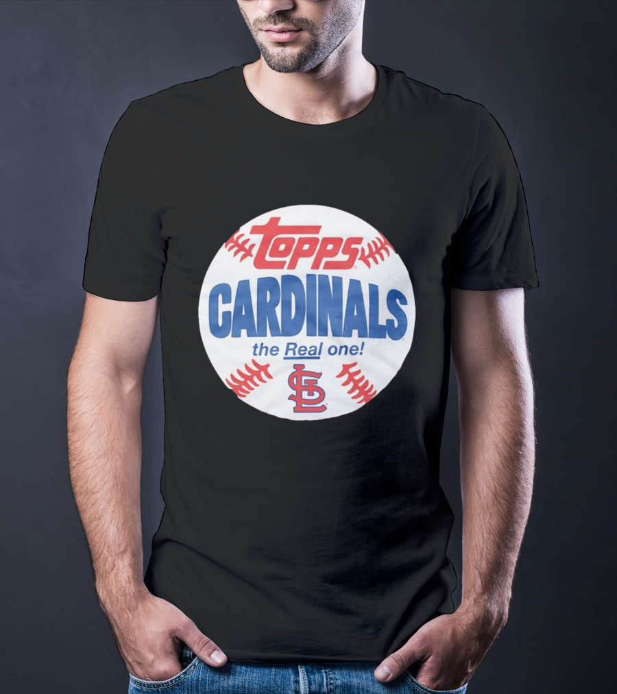 Topps Cardinals The Real One MLB Baseball Shape St. Louis T-Shirt