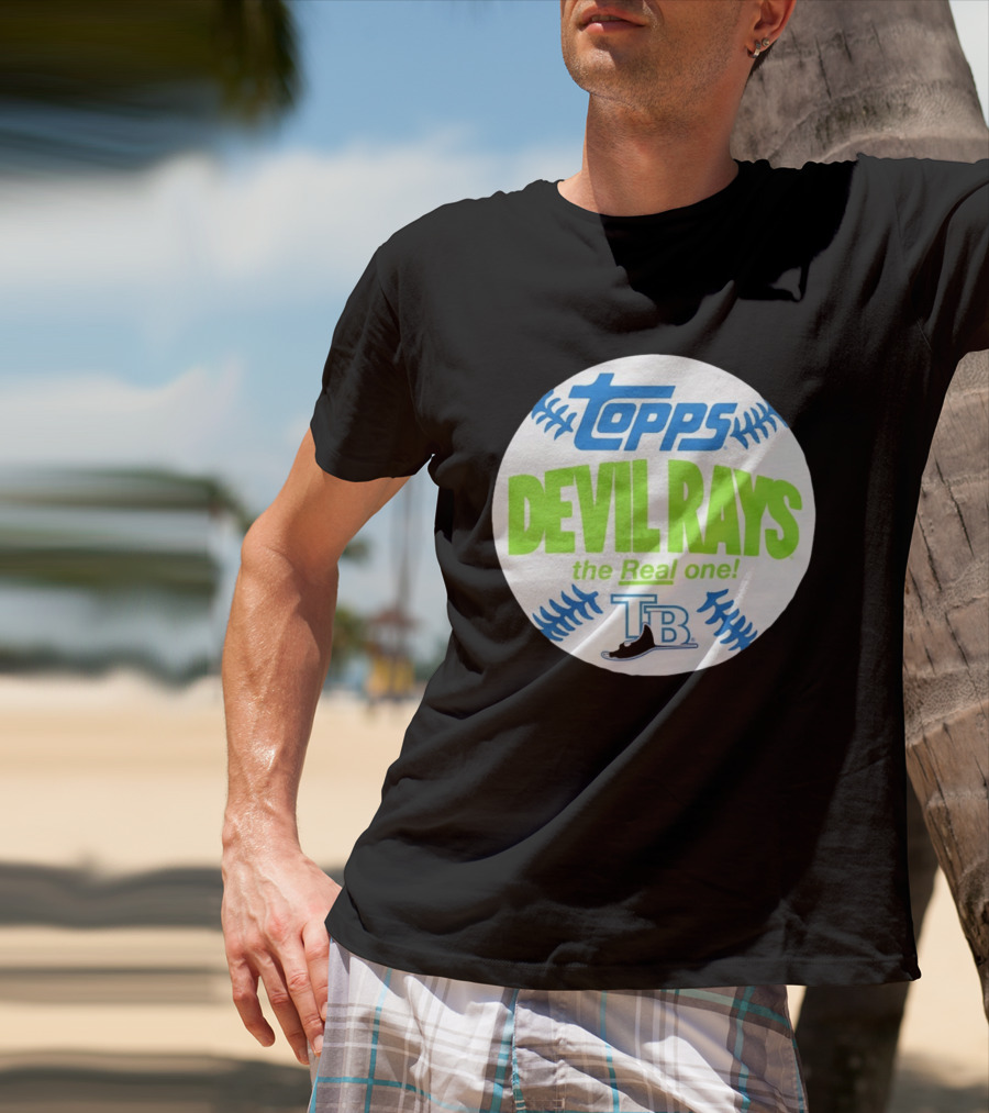 Tampa Bay Devil Rays Topps The Real One TB Vintage Baseball T-Shirt