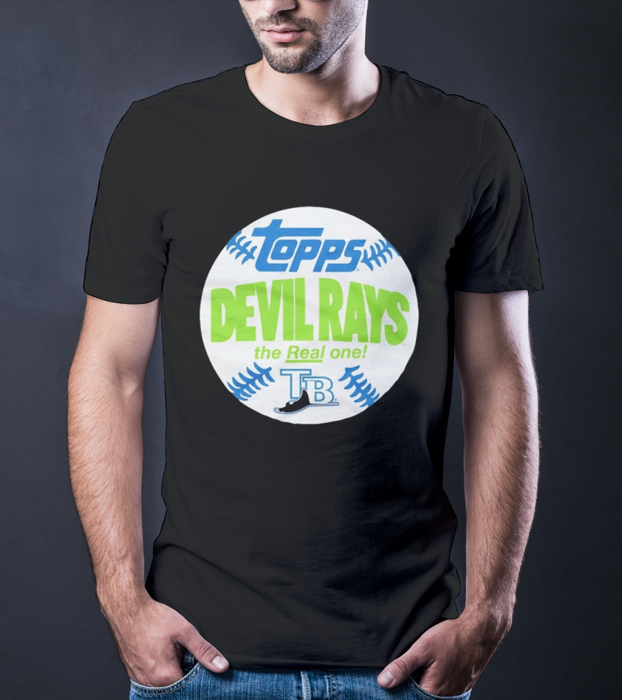 Tampa Bay Devil Rays Topps The Real One TB Vintage Baseball T-Shirt