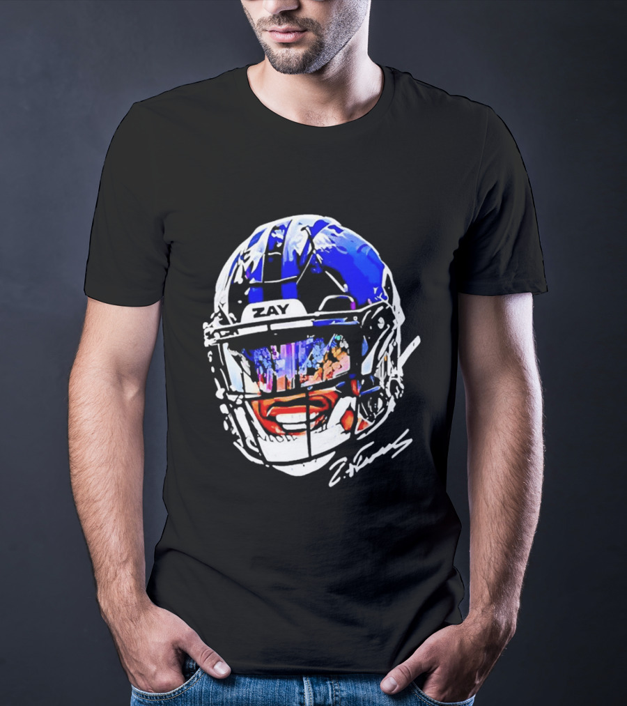 Zay Flowers Baltimore Ravens Big Face Helmet T-Shirt