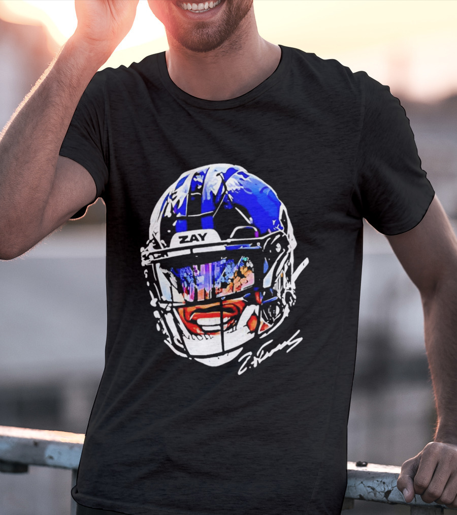 Zay Flowers Baltimore Ravens Big Face Helmet T-Shirt