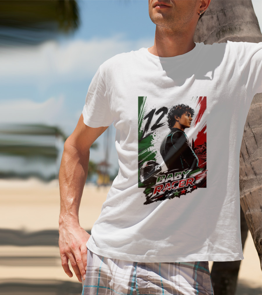 12 Baby Racer Italy Flag Motorcycle Racing Art With Italian T-Shirt