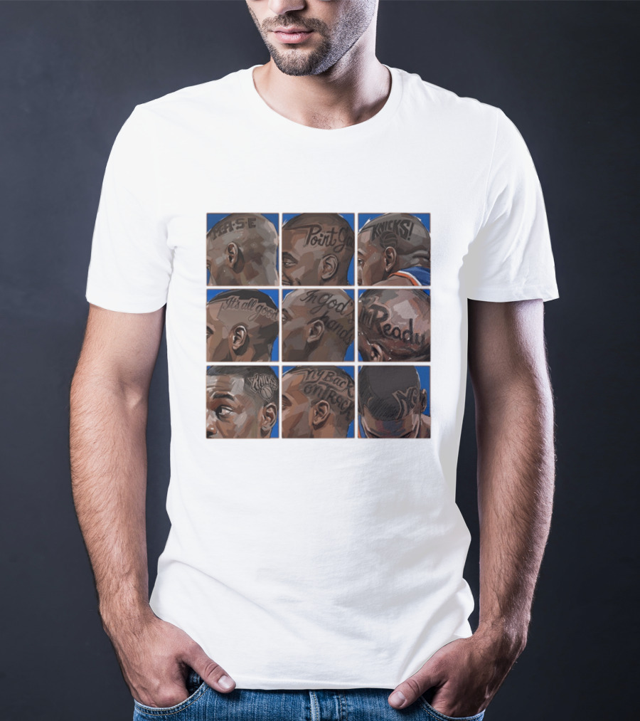 Baseline Cuts Knicks Players Hair Art 2026 Quotes And Logos T-Shirt