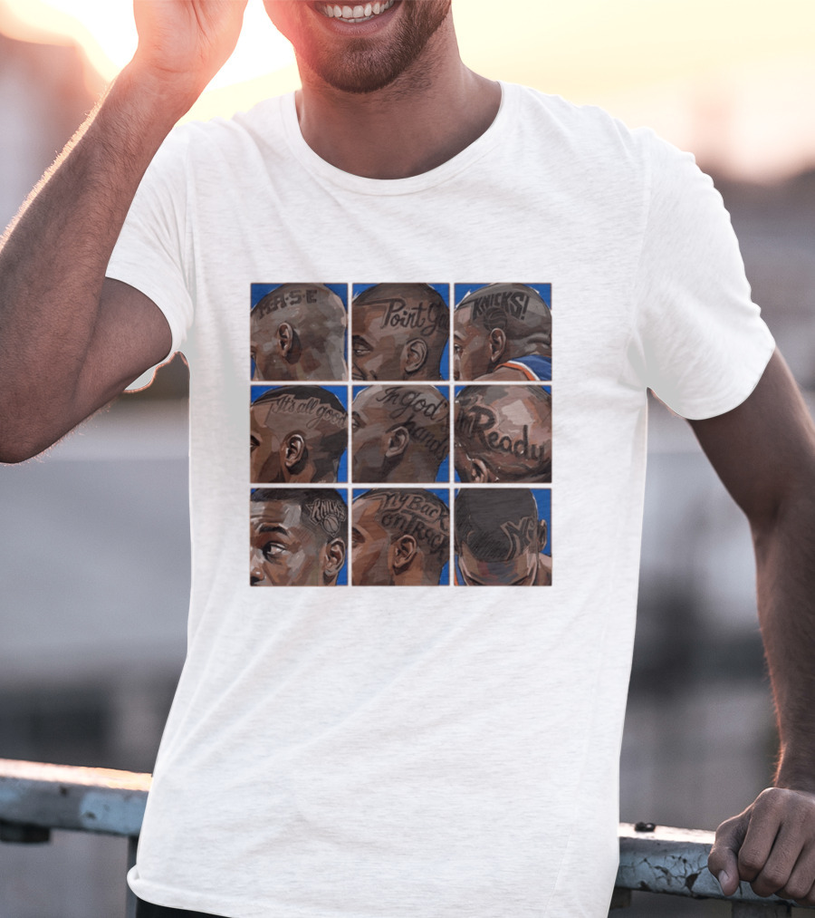 Baseline Cuts Knicks Players Hair Art 2026 Quotes And Logos T-Shirt