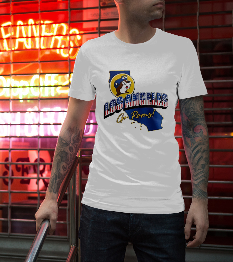 Los Angeles Rams Buc Ee's California Map Go Rams T-Shirt