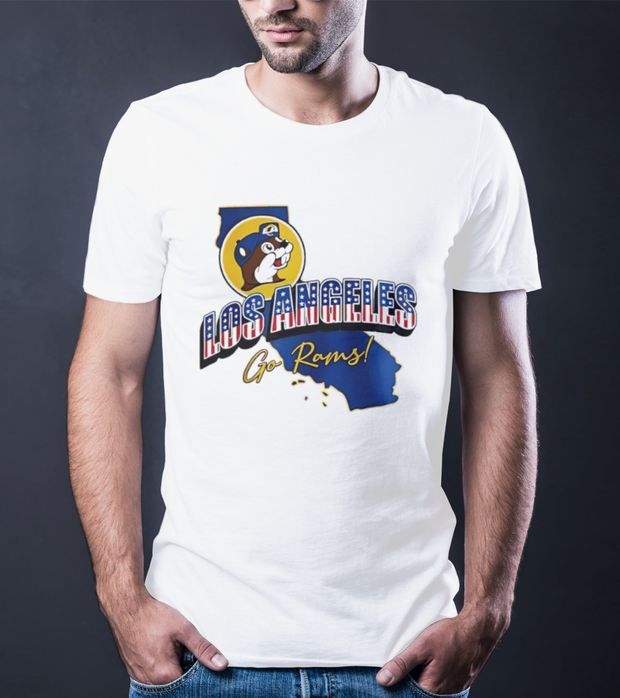 Los Angeles Rams Buc Ee's California Map Go Rams T-Shirt