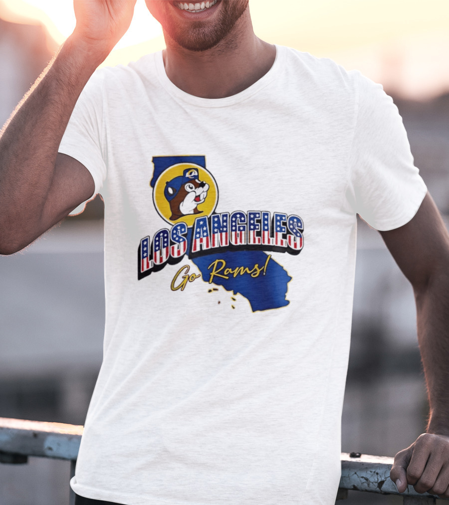 Los Angeles Rams Buc Ee's California Map Go Rams T-Shirt