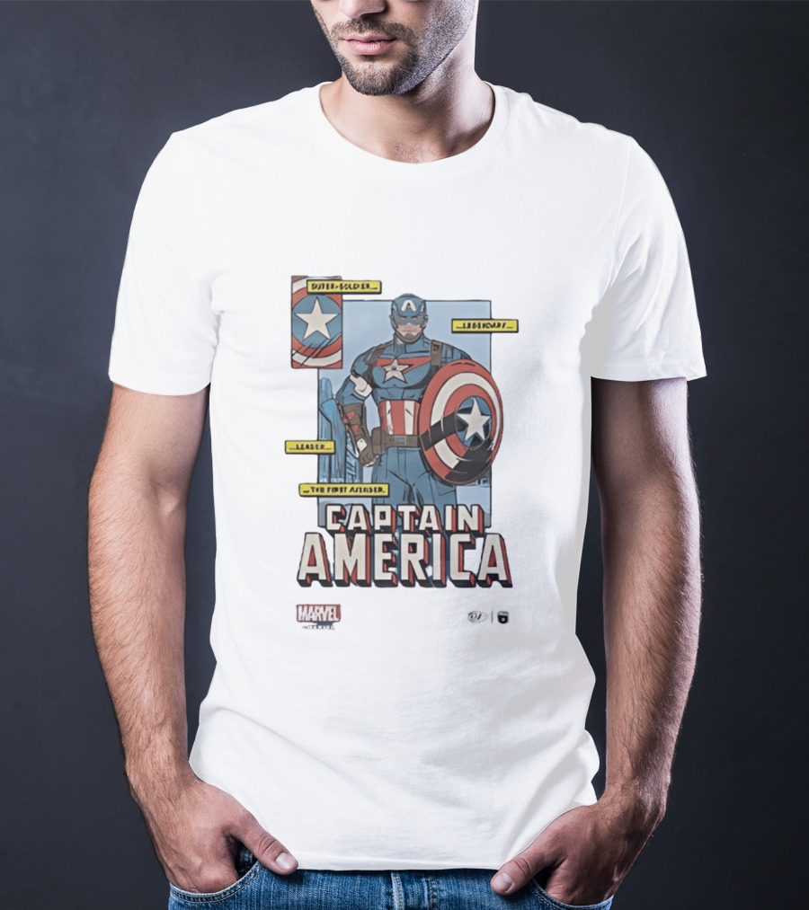 Captain America Marvel Comics Bold Soldier Shield Hero T-Shirt