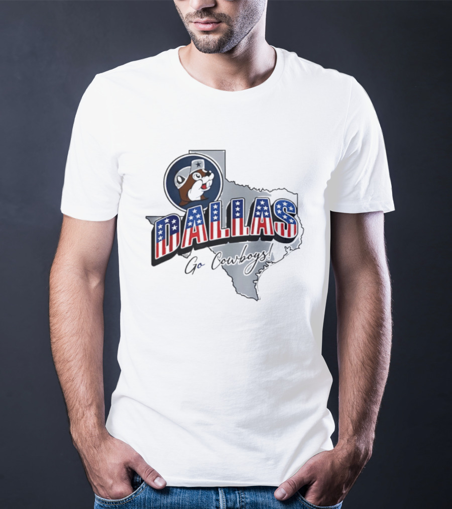 Dallas Cowboys Buc Ee's Patriotic Texas Map Go Cowboys T-Shirt