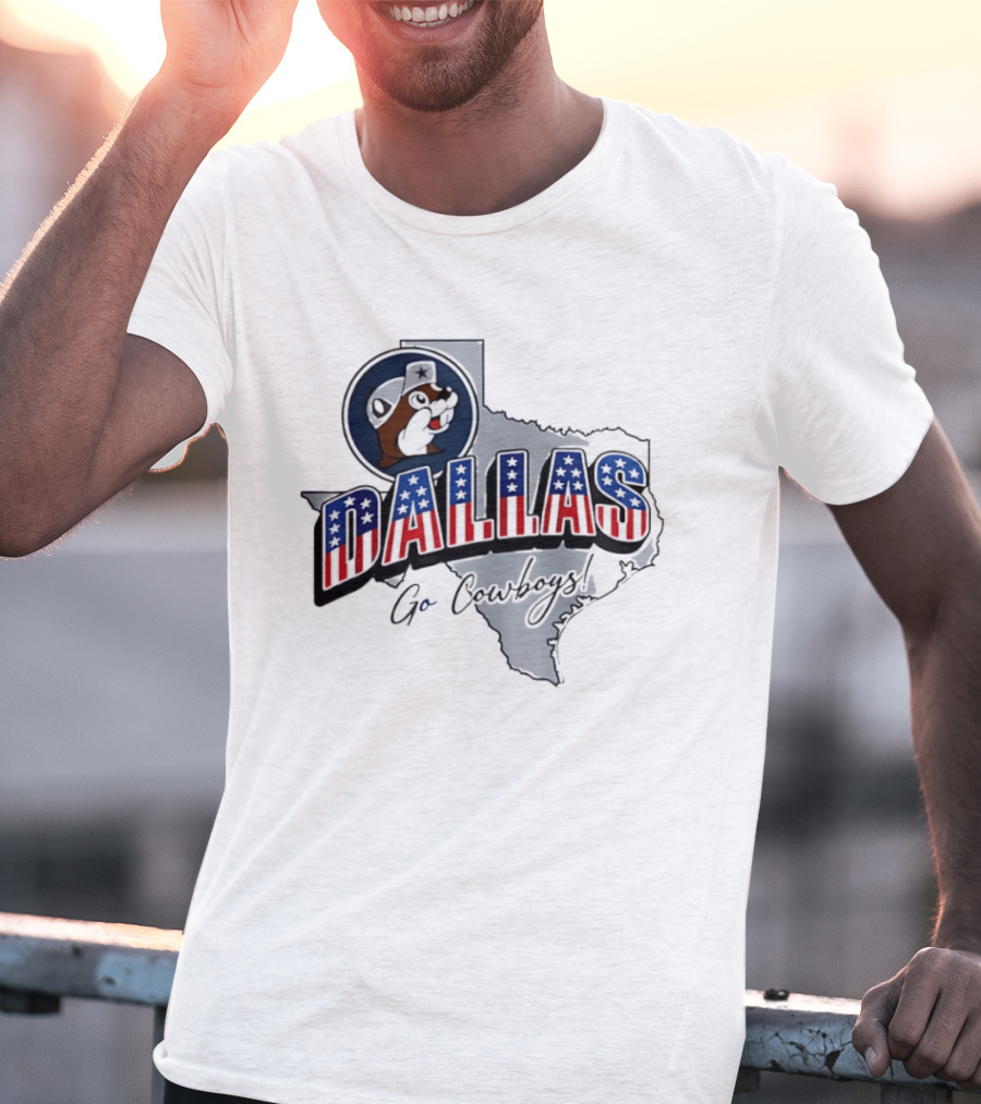 Dallas Cowboys Buc Ee's Patriotic Texas Map Go Cowboys T-Shirt