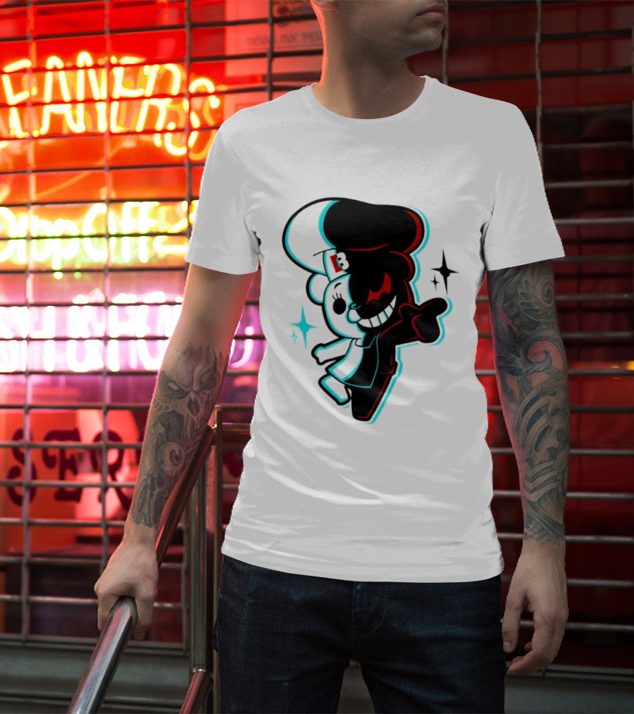 Danganronpa Monokuma Funkin B Symbol Neon T-Shirt