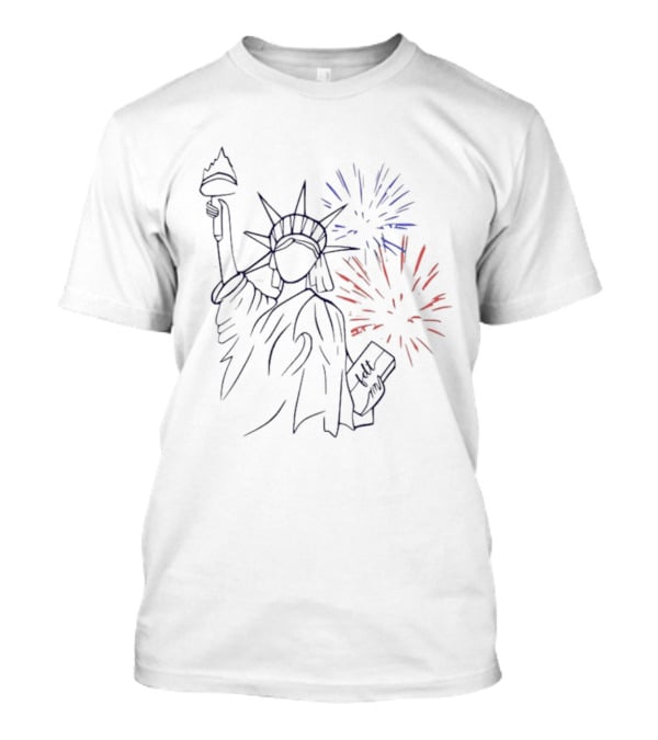 Subtle FDT July 4th Statue Of Liberty Fireworks Celebration T-Shirt