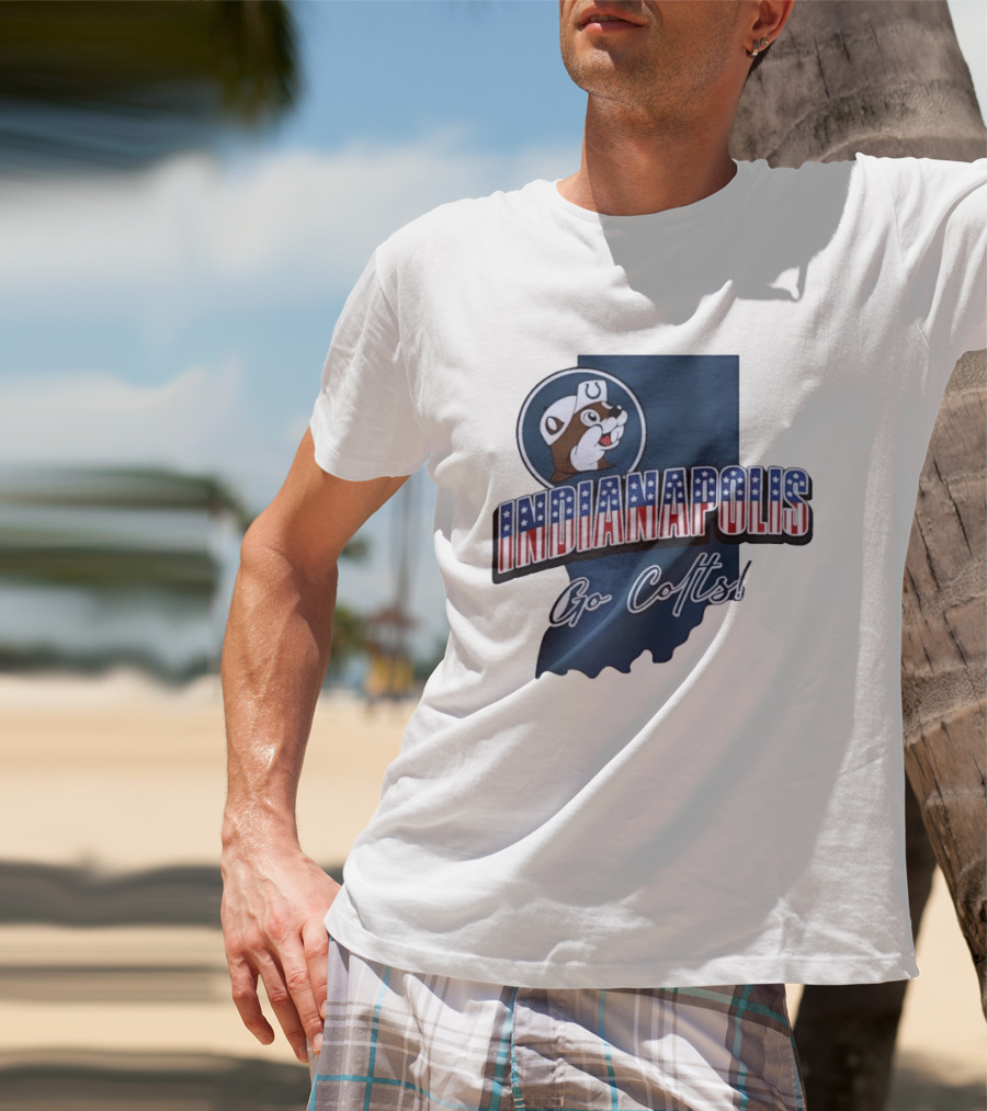Indianapolis Colts Buc Ee's Patriotic Indiana Map Go Colts T-Shirt