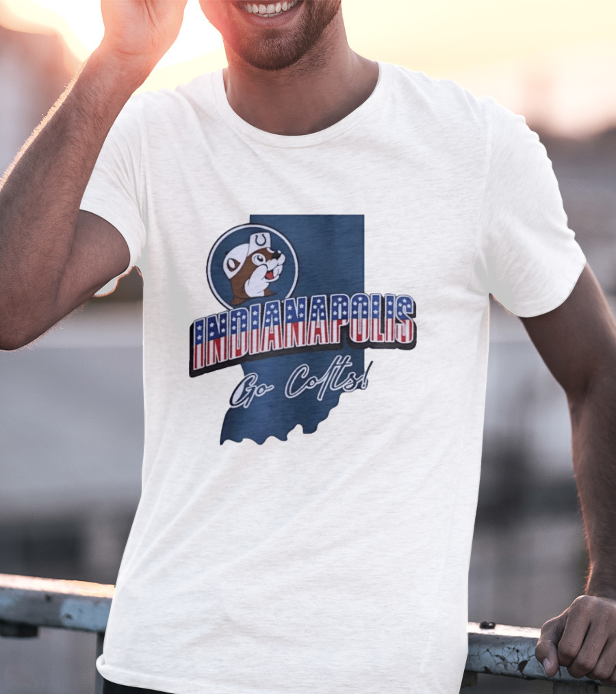 Indianapolis Colts Buc Ee's Patriotic Indiana Map Go Colts T-Shirt