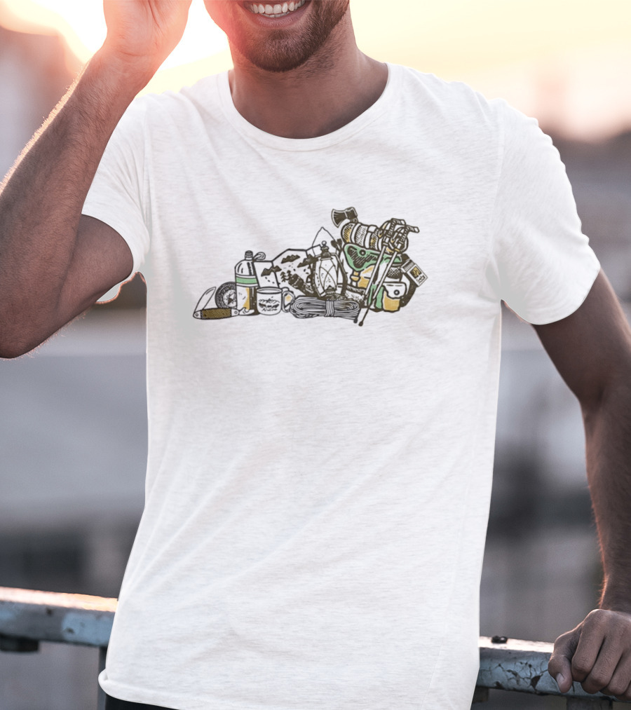Kentucky State Shape Camping Lantern Backpack Adventure Gear T-Shirt