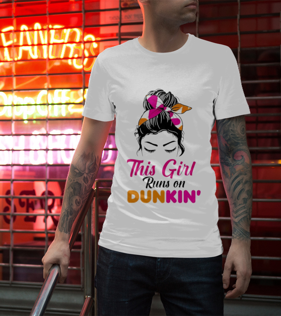 This Girl Runs On Dunkin' Coffee Headband T-Shirt