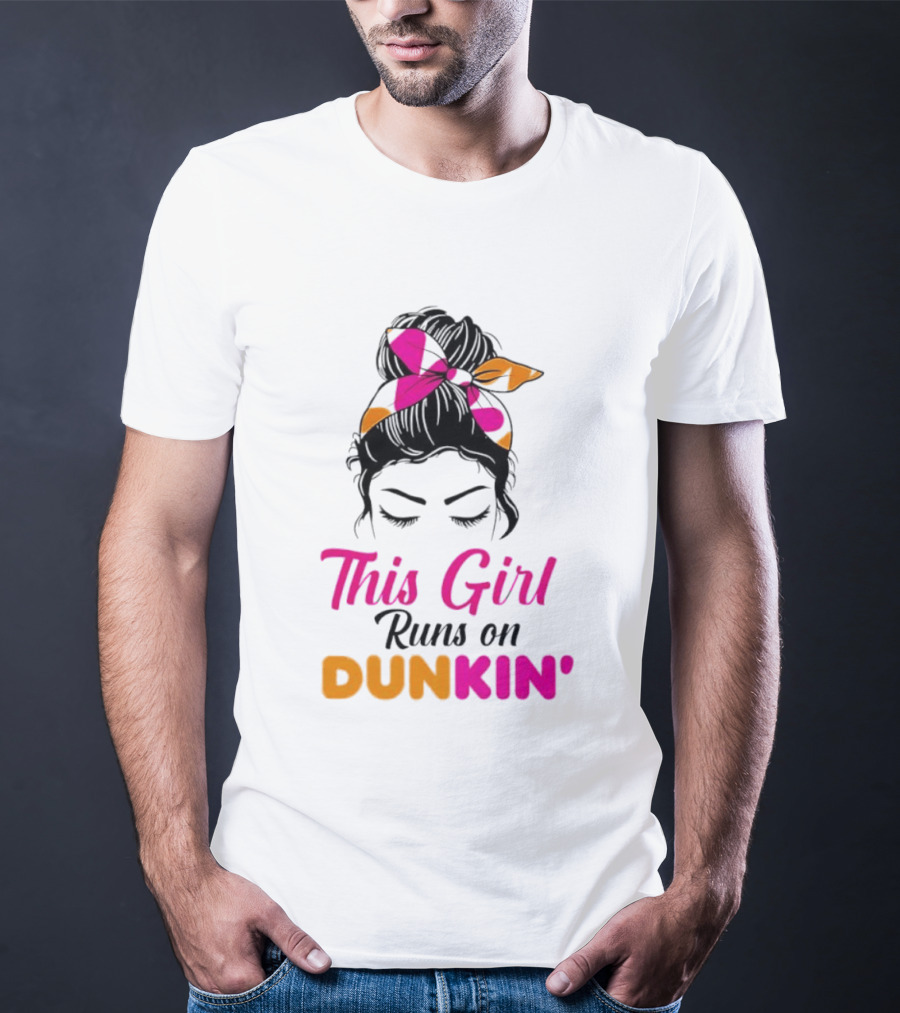 This Girl Runs On Dunkin' Coffee Headband T-Shirt