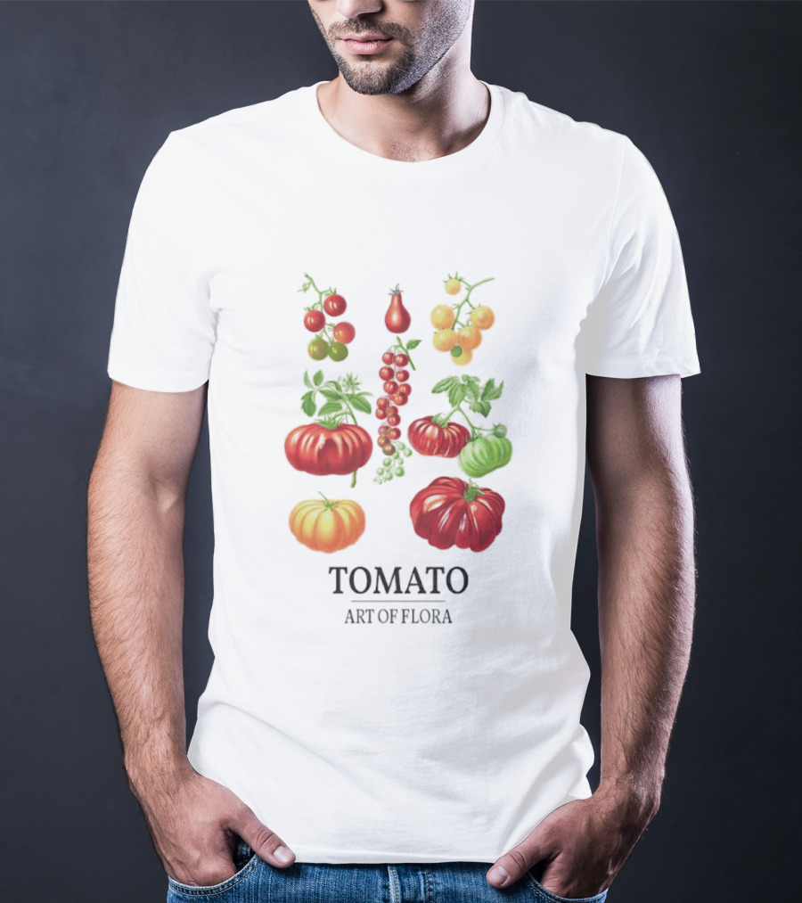 Tomato Art Of Flora Vegetables And Leaves Botanical Collection T-Shirt
