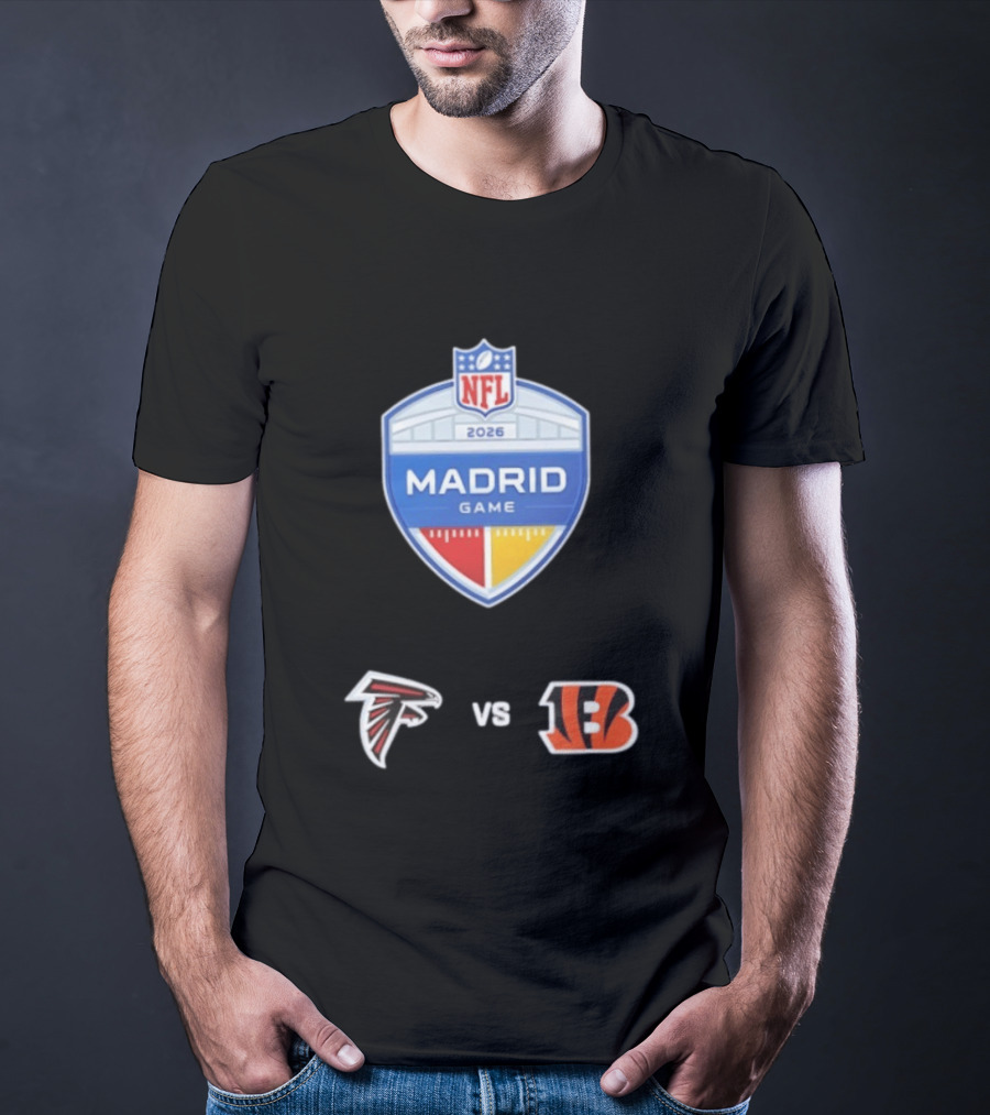 Atlanta Falcons Vs Cincinnati Bengals NFL 2026 Madrid Game Matchup T-Shirt