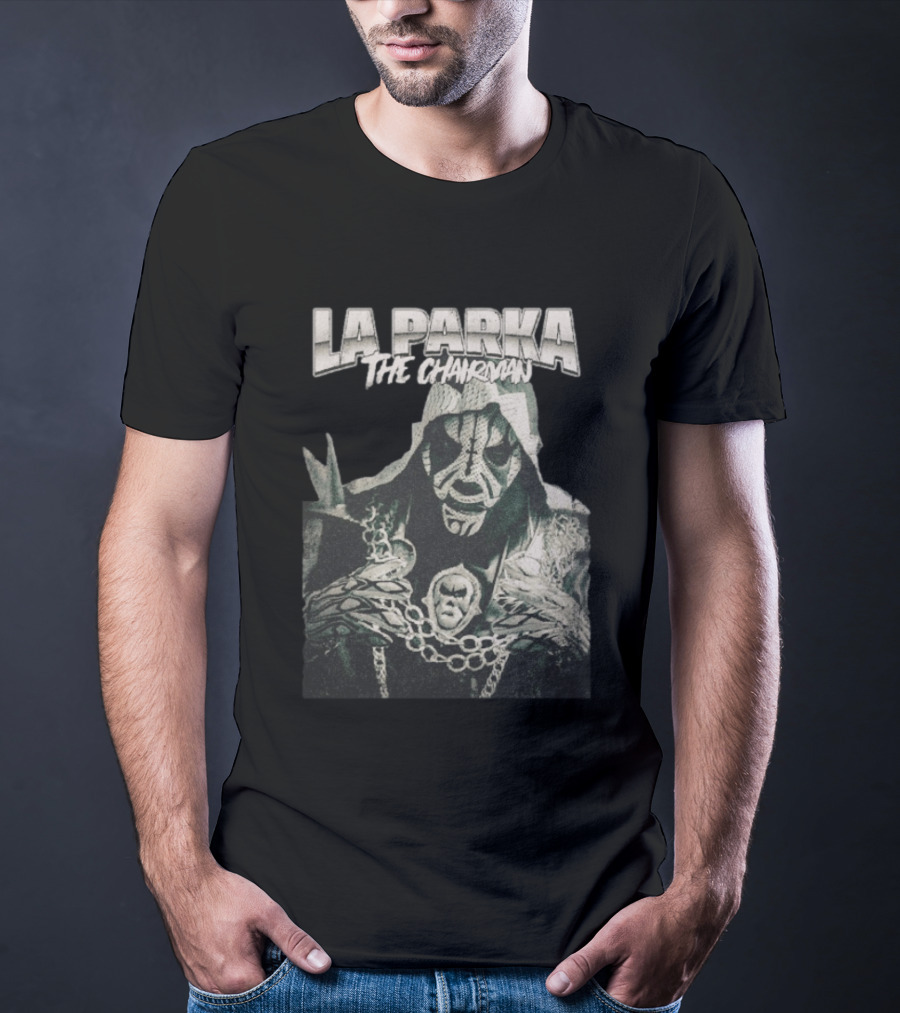 La Parka The Chairman Mexican Wrestler Iconic Mask And Chains T-Shirt