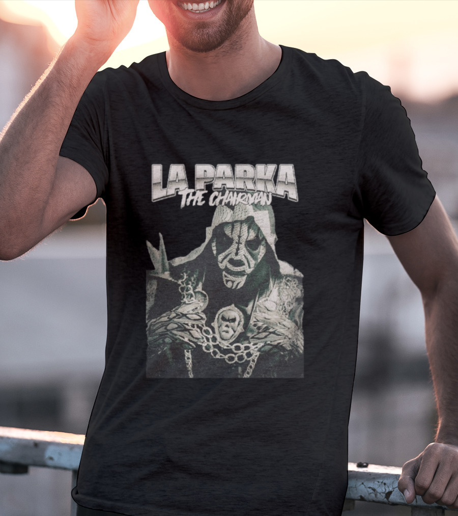 La Parka The Chairman Mexican Wrestler Iconic Mask And Chains T-Shirt