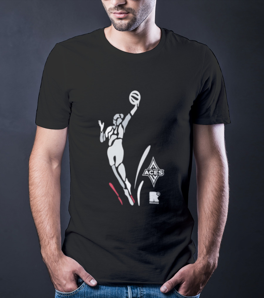 WNBA Las Vegas Aces Round21 Victory Dunk T-Shirt