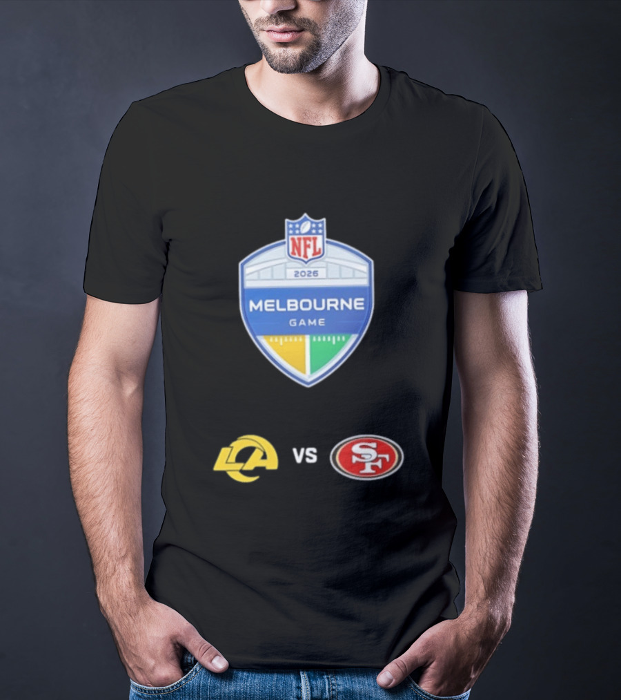 NFL 2026 Melbourne Game Los Angeles Rams Vs San Francisco 49ers Matchup T-Shirt
