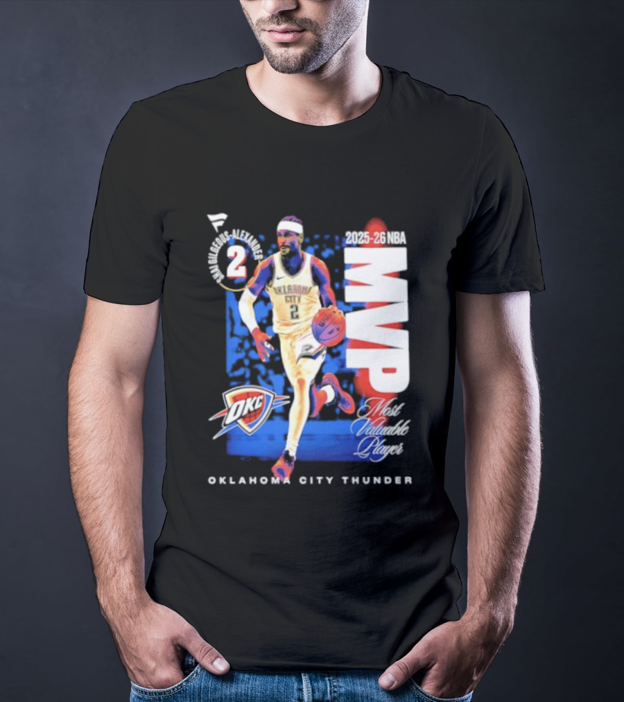 Oklahoma City Thunder Shai Gilgeous Alexander 2025 26 NBA MVP 2 Basketball Legend T-Shirt