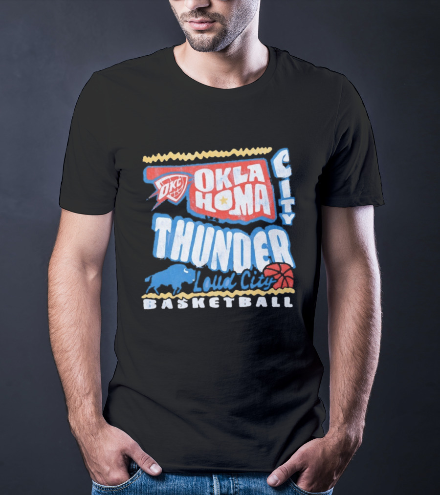 Oklahoma City Thunder Loud City Basketball OKC Team Spirit T-Shirt