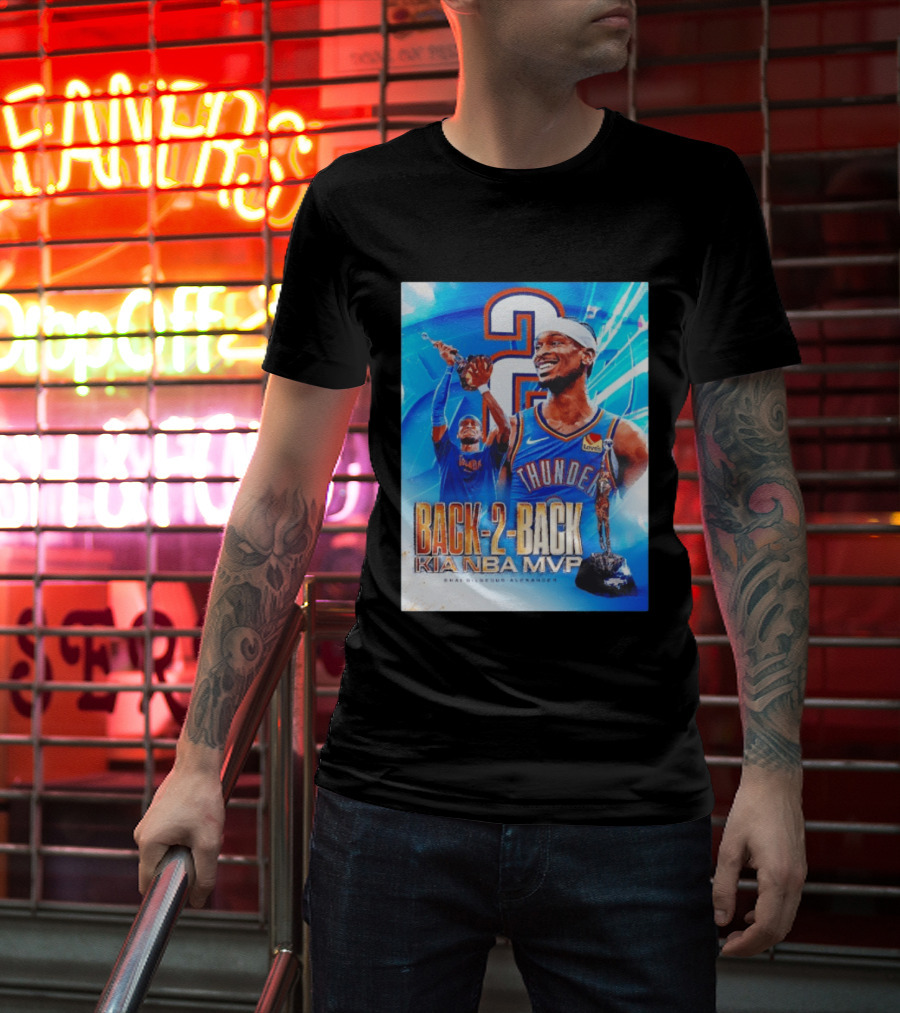 Shai Gilgeous Alexander OKC Thunder Back 2 Back Kia NBA MVP T-Shirt
