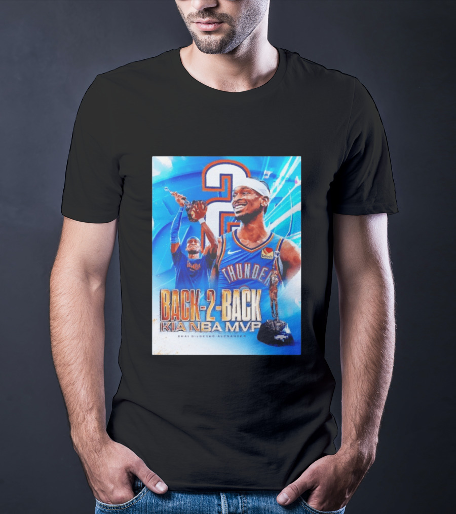 Shai Gilgeous Alexander OKC Thunder Back 2 Back Kia NBA MVP T-Shirt