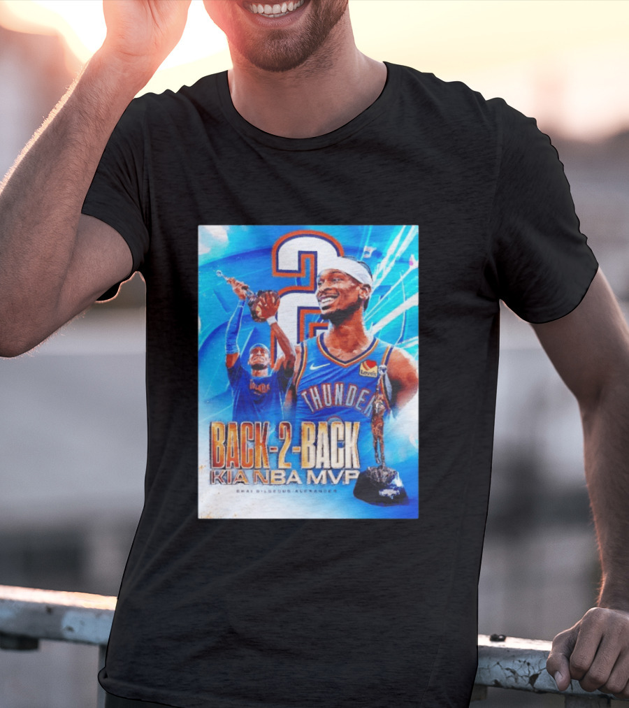 Shai Gilgeous Alexander OKC Thunder Back 2 Back Kia NBA MVP T-Shirt